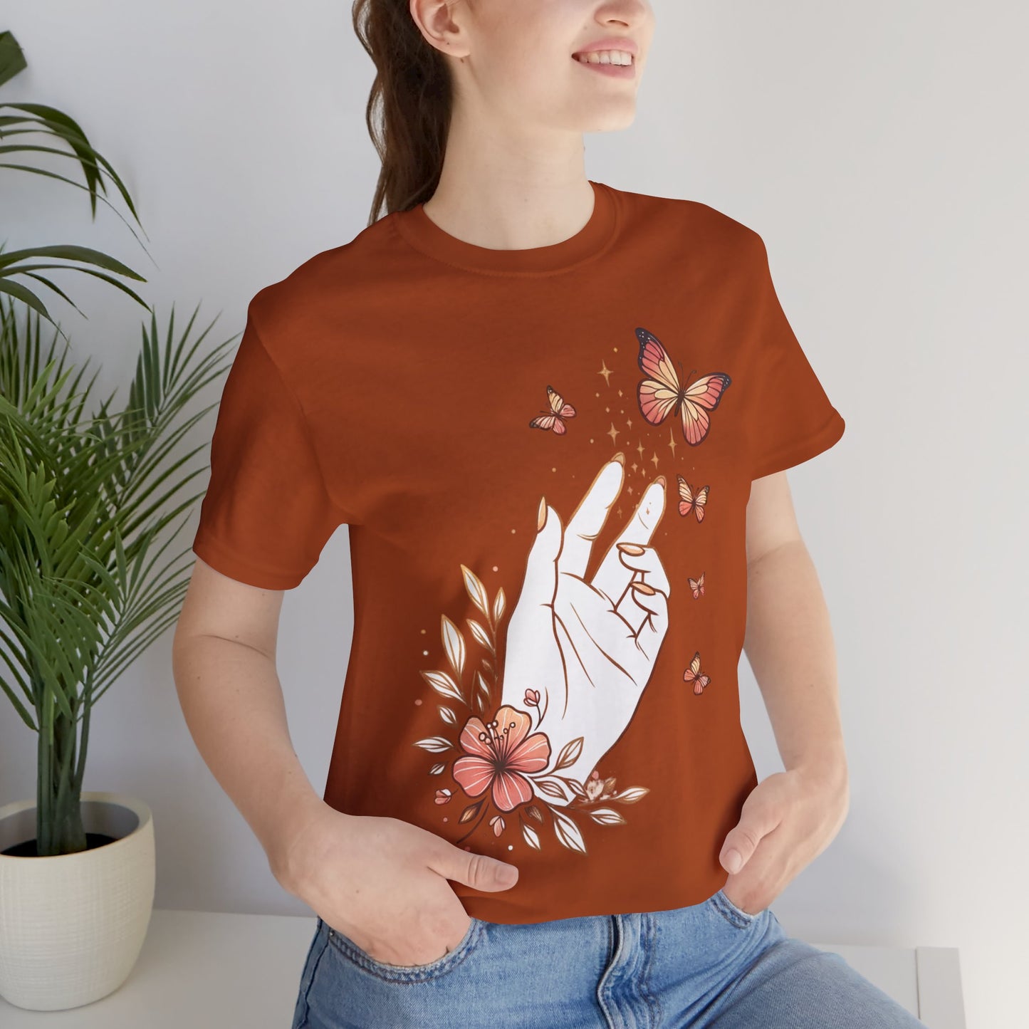 A Mother's Touch is Pure Magic T-Shirt | Boho Style | Inspirational Mom Shirt | Soft & Comfy Mothers Day Gift | Butterfly Blossom Tee