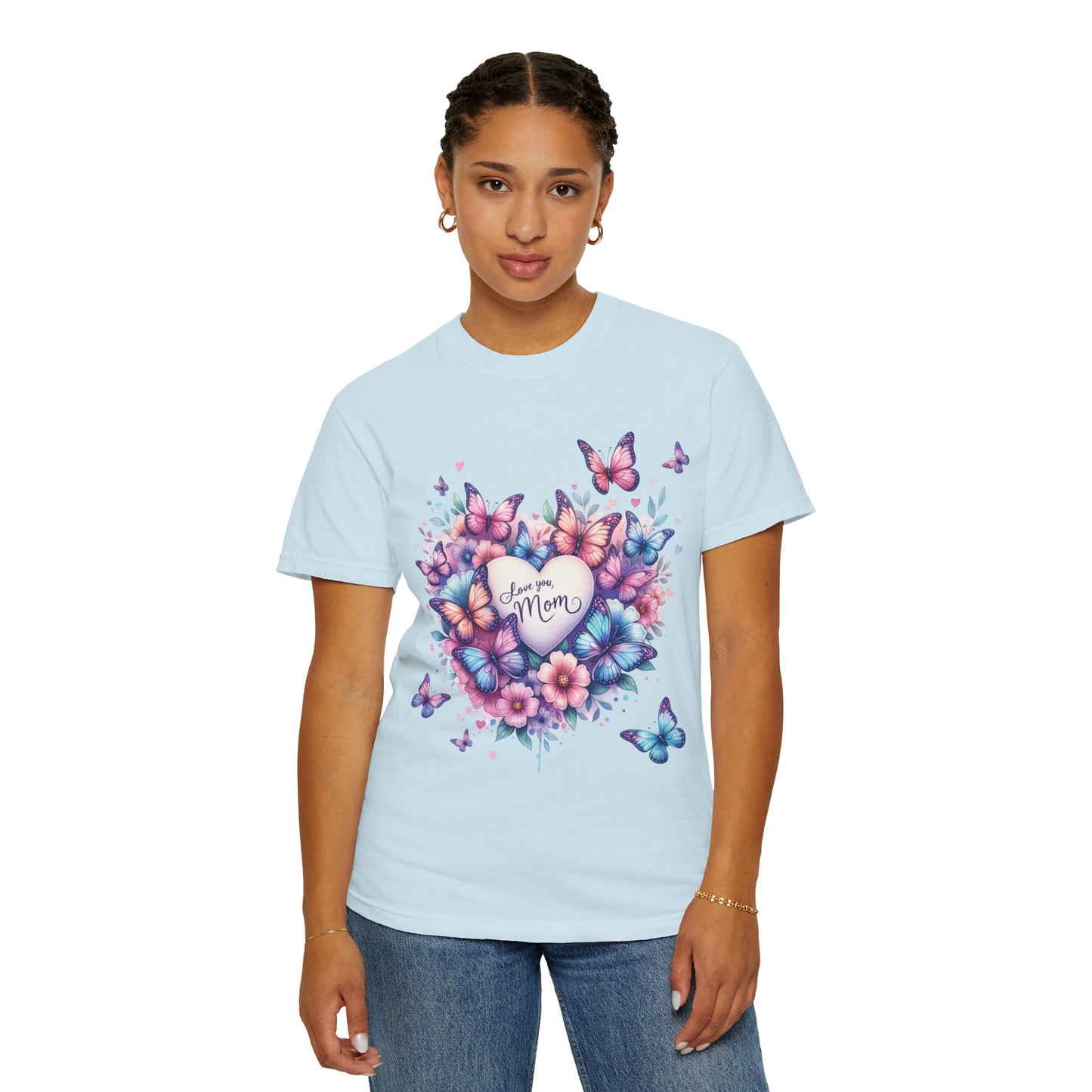 Floral Butterfly Mom T-Shirt | Love You Mom Tee | Mother’s Day Gift Shirt | Cute & Soft T-Shirt for Mom | Butterfly Lover Shirt