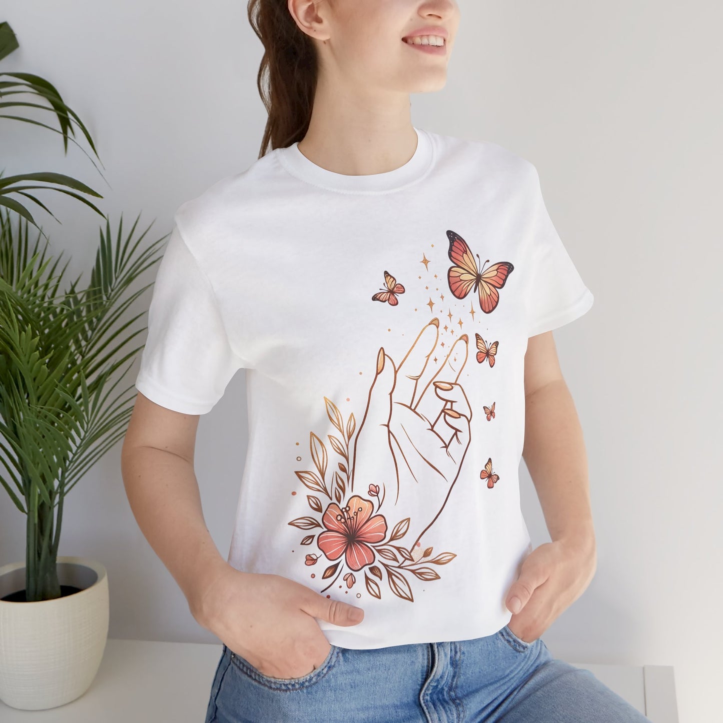 A Mother's Touch is Pure Magic T-Shirt | Boho Style | Inspirational Mom Shirt | Soft & Comfy Mothers Day Gift | Butterfly Blossom Tee