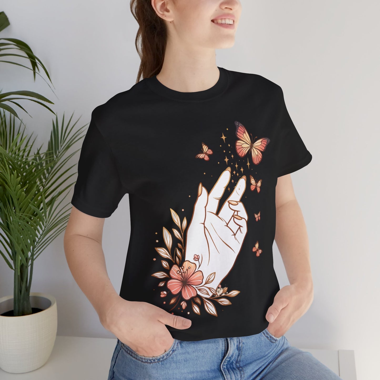 A Mother's Touch is Pure Magic T-Shirt | Boho Style | Inspirational Mom Shirt | Soft & Comfy Mothers Day Gift | Butterfly Blossom Tee