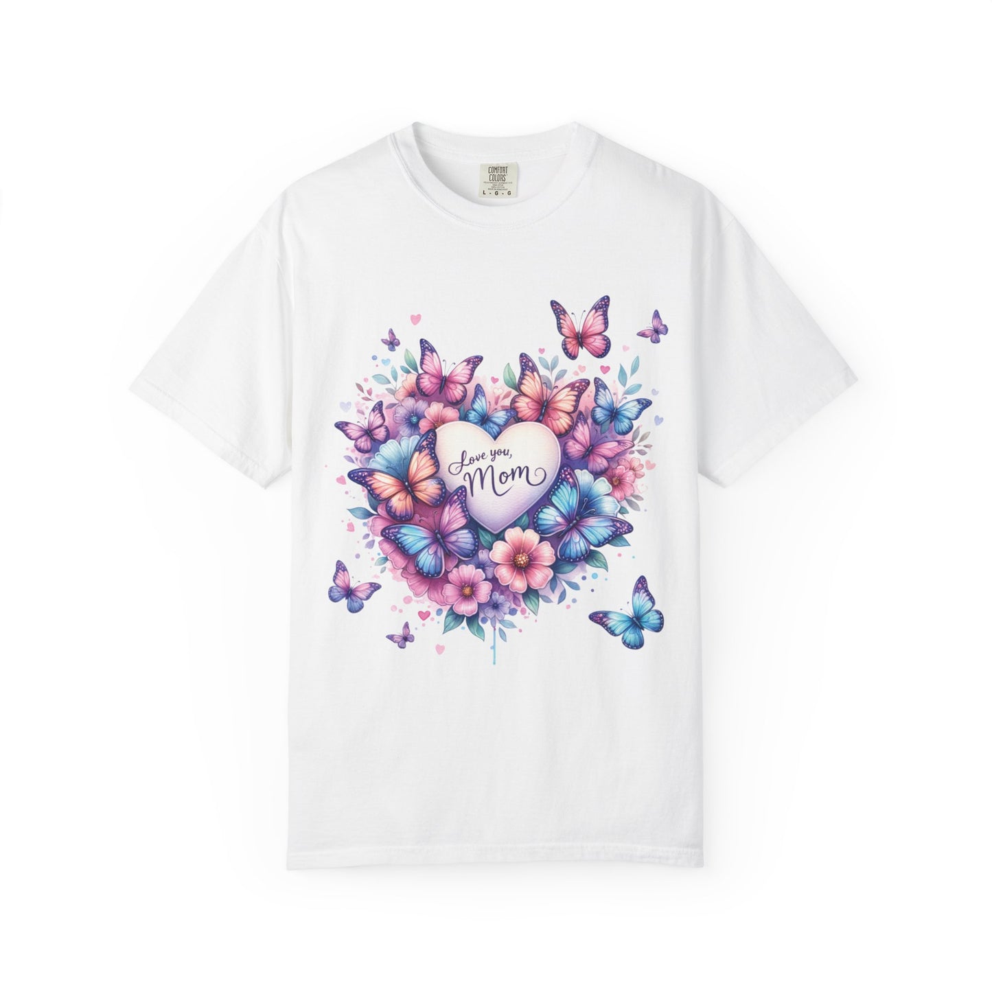 Floral Butterfly Mom T-Shirt | Love You Mom Tee | Mother’s Day Gift Shirt | Cute & Soft T-Shirt for Mom | Butterfly Lover Shirt