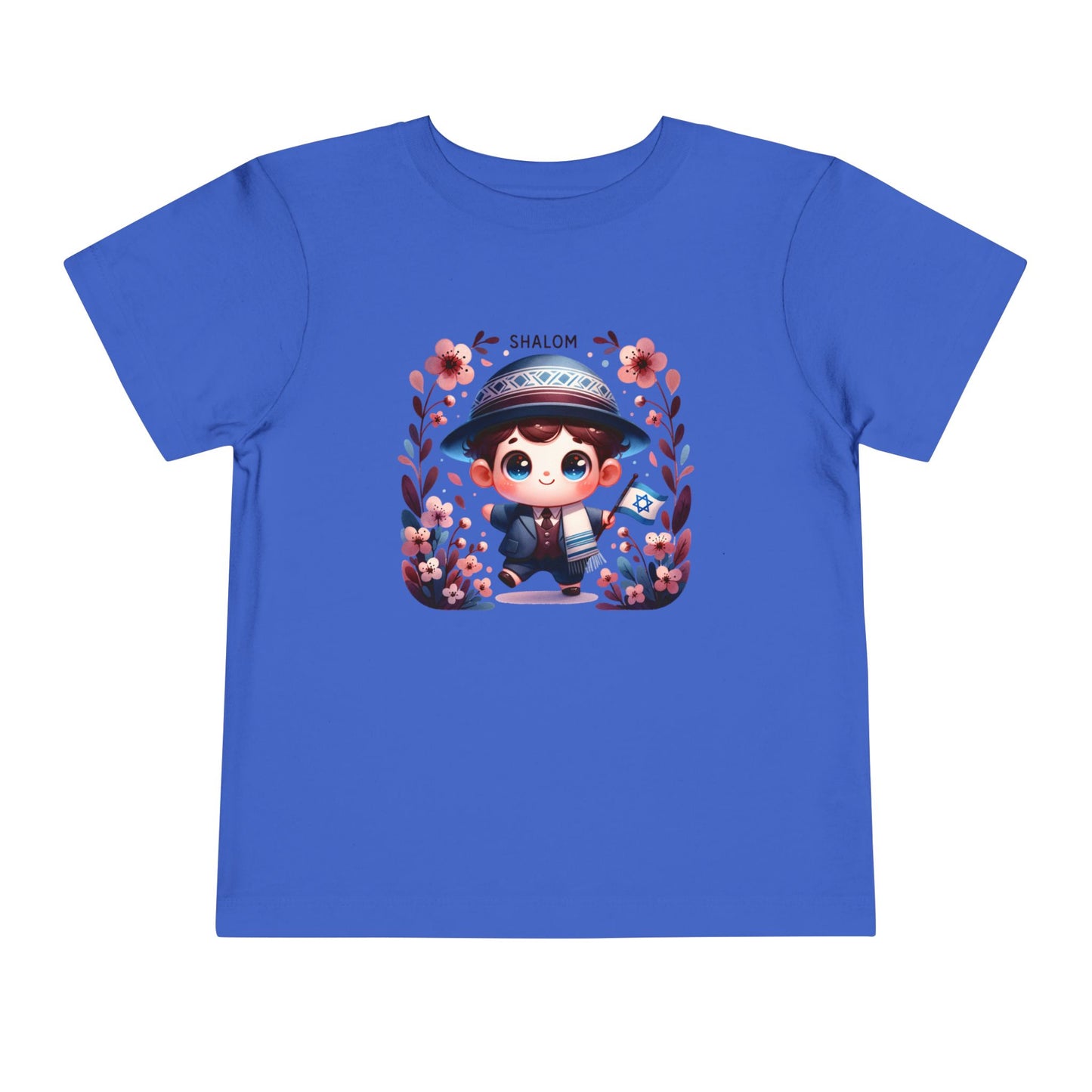 Tiny Mensch Big Shalom Toddler T-Shirt | Jewish Kids Short Sleeve Tee | Shabbat Shalom Shirt for Boys | Soft Shabbat Outfit