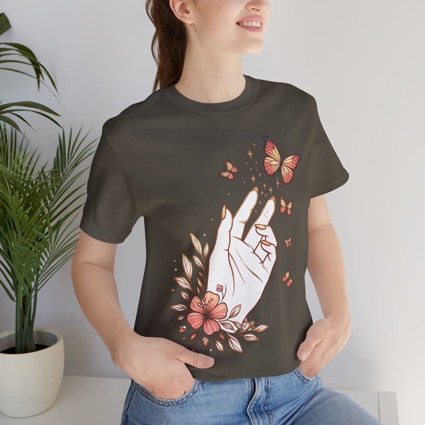A Mother's Touch is Pure Magic T-Shirt | Boho Style | Inspirational Mom Shirt | Soft & Comfy Mothers Day Gift | Butterfly Blossom Tee