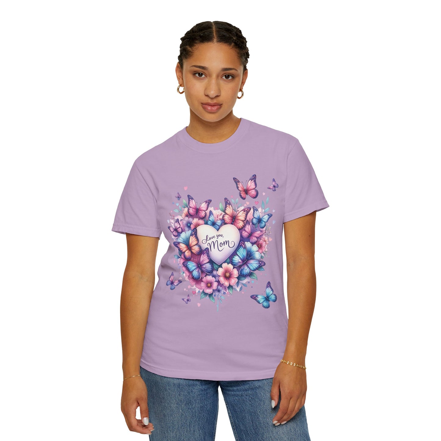 Floral Butterfly Mom T-Shirt | Love You Mom Tee | Mother’s Day Gift Shirt | Cute & Soft T-Shirt for Mom | Butterfly Lover Shirt