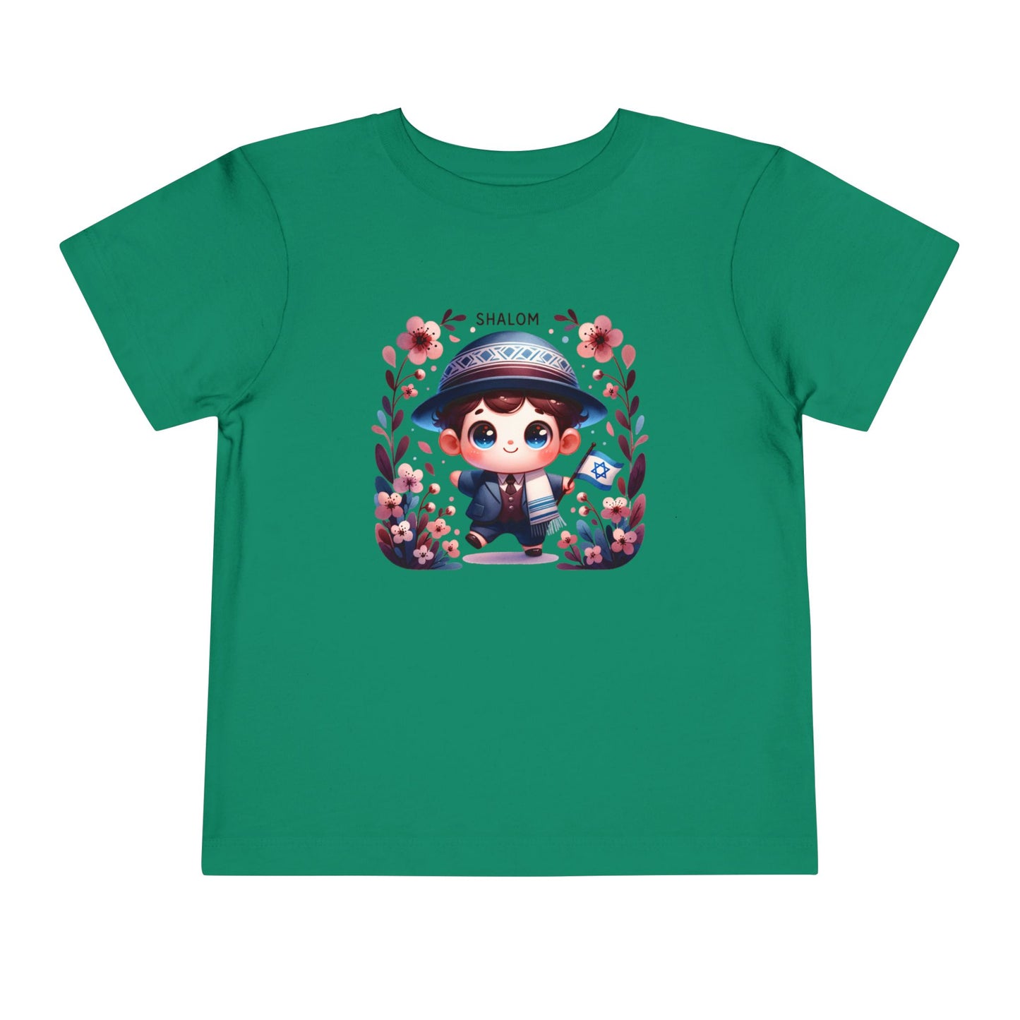 Tiny Mensch Big Shalom Toddler T-Shirt | Jewish Kids Short Sleeve Tee | Shabbat Shalom Shirt for Boys | Soft Shabbat Outfit